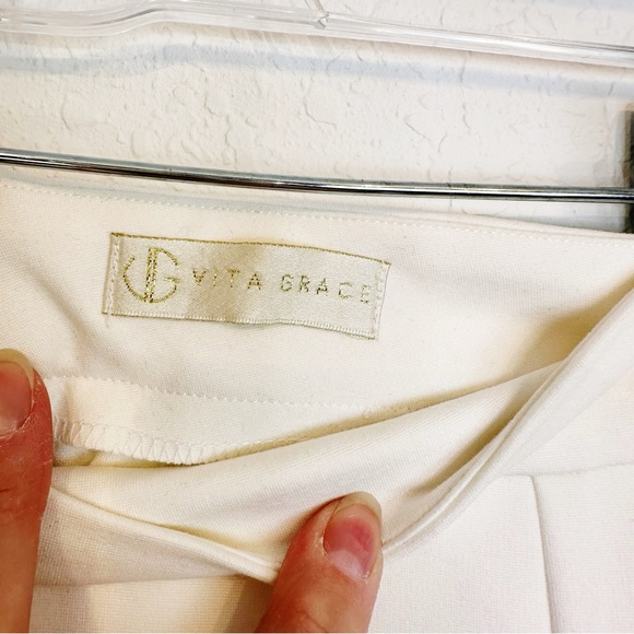 Vita Grace Sienna Cocktail Contrast Fit n Flare Skirt Alabaster Size 12 - Picture 5 of 13